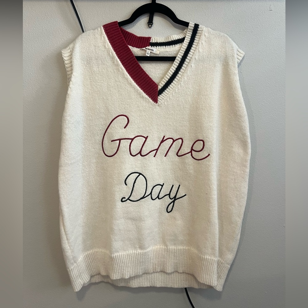 Red and white game day sweater!